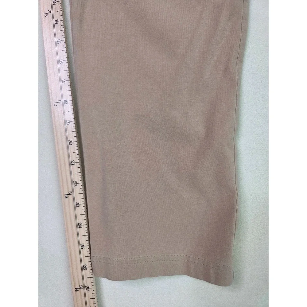 L.L. Bean Women's Jersey Pants‎ Size L Beige Tan Perfect Fit Straight Pull-On